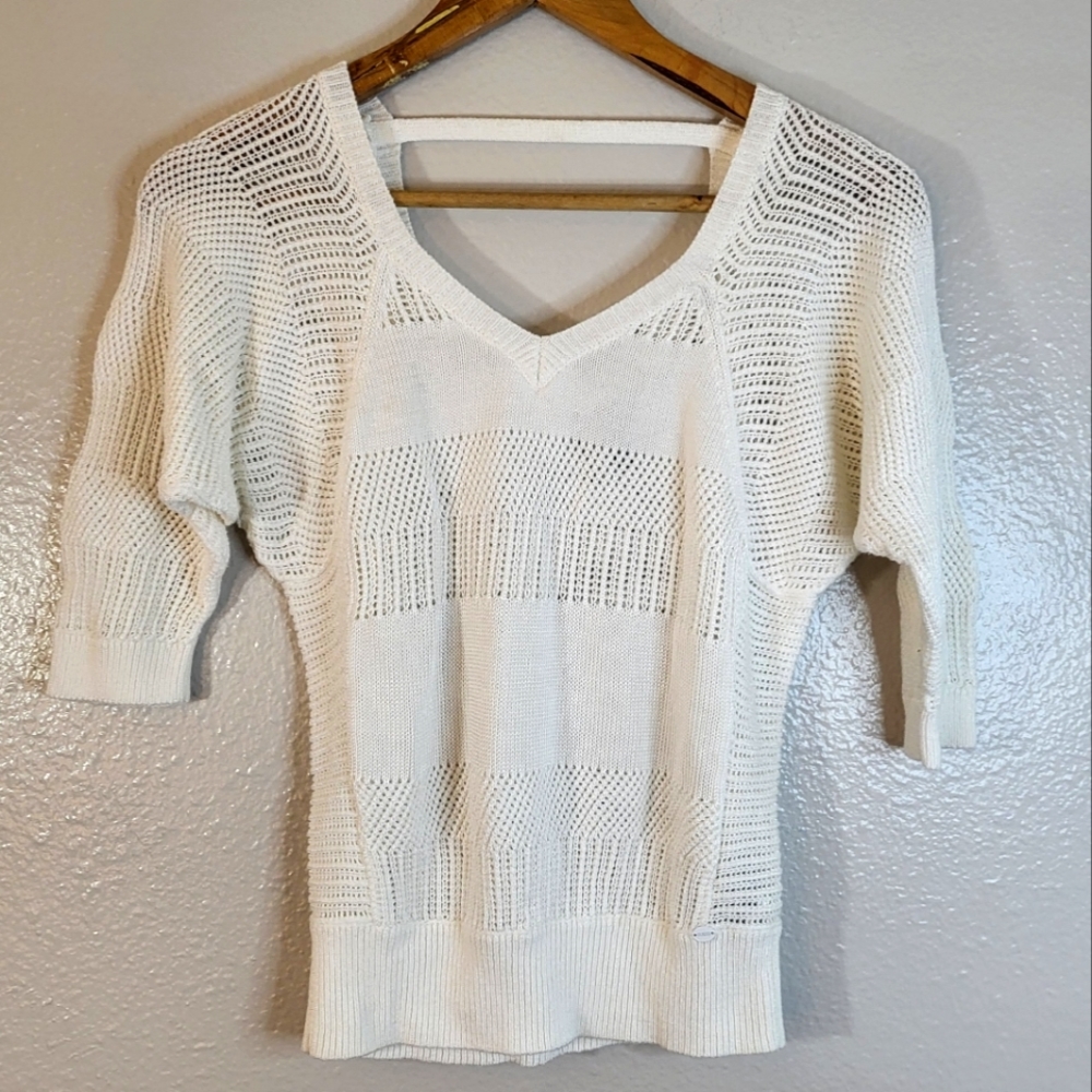 Guess White Knit Top